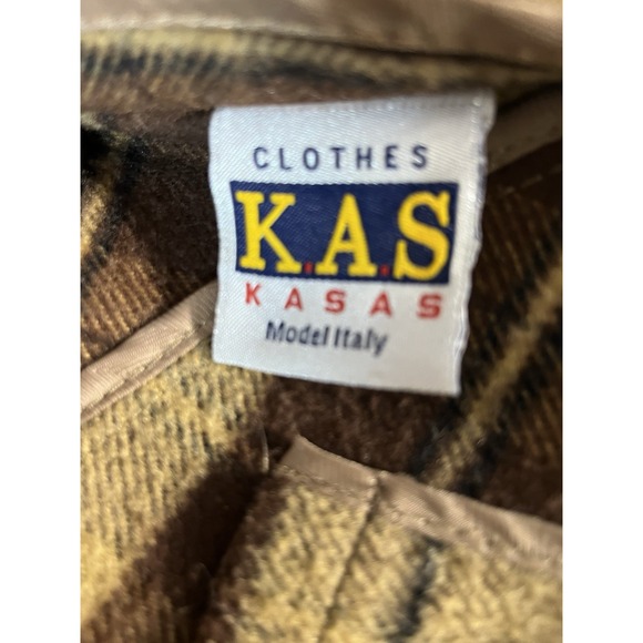 K.A.S. Suede Flannel Lined Full Zip Jacket Lg Brown - Picture 5 of 9
